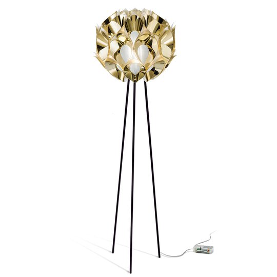 Förtrollande golvlampa Flora i guld