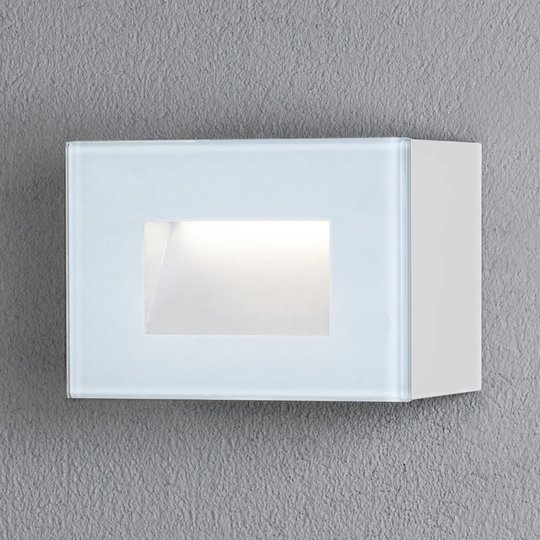 LED-utomhusvägglampa Chieri, 12 x 8 cm, vit