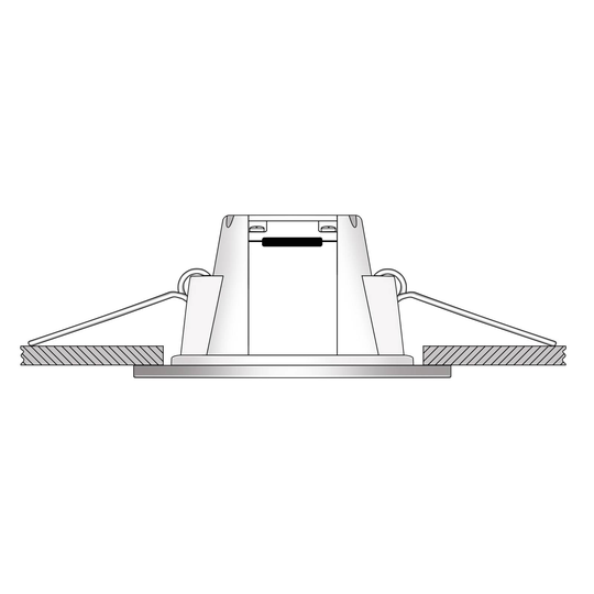 LED-inbyggnadslampa Holstein IP65, 116° styv, stål