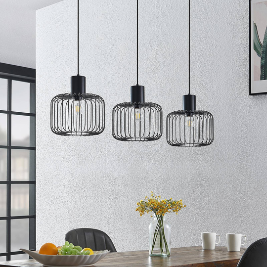 Lindby Vatiki pendellampa med burskärm, 3 lampor