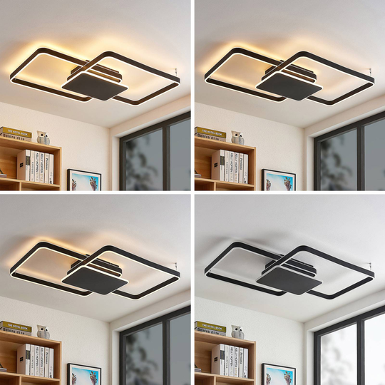 Lucande Kadira LED-taklampa 102 cm svart