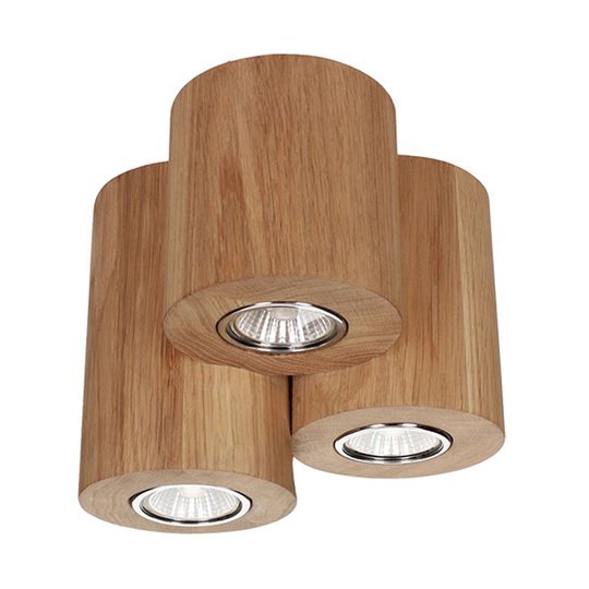 Taklampa Wooddream 3 lampor ek, rund