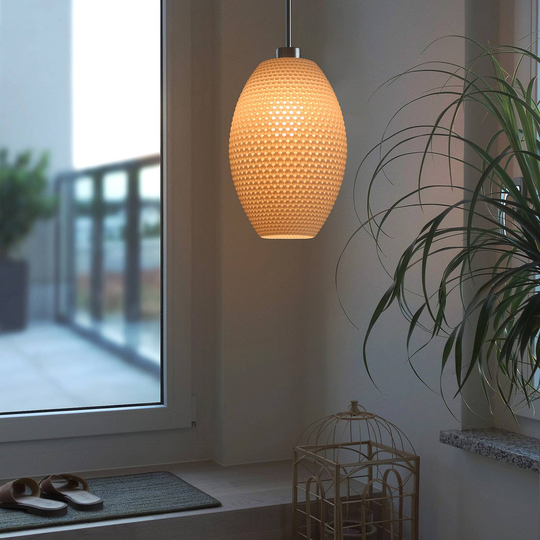 Pendellampa Diamant Olive av biomaterial, linen
