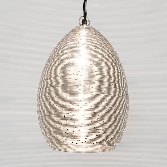 Ståltaklampa Colibri med snygg nickelfinish