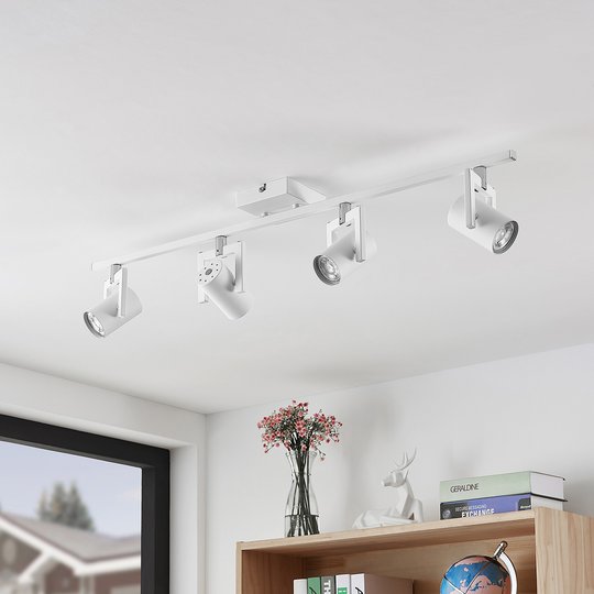Lindby Noesha takspotlight, vit, 4 lampor
