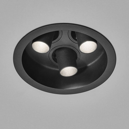 Helestra Run LED-inbyggnadsspot 3 lampor svart