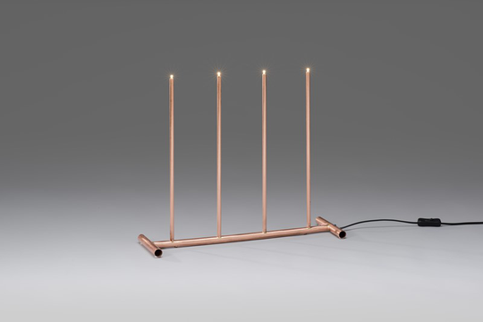 Elljusstake 4 lj koppar LED (Koppar)
