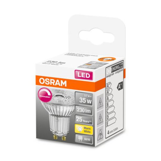 OSRAM LED-glasreflektor GU10 3,7 W 927 36° dimbar