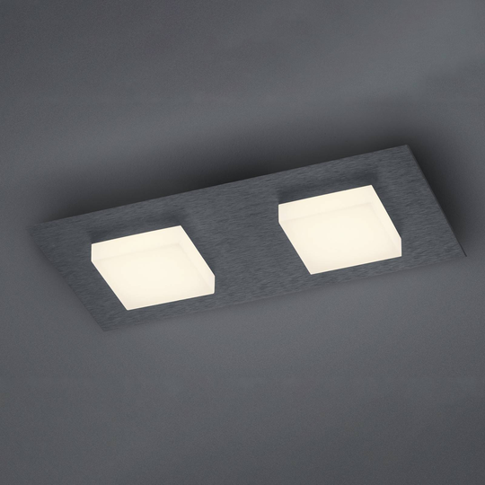 BANKAMP Luno LED-taklampa 2 lampor antracit