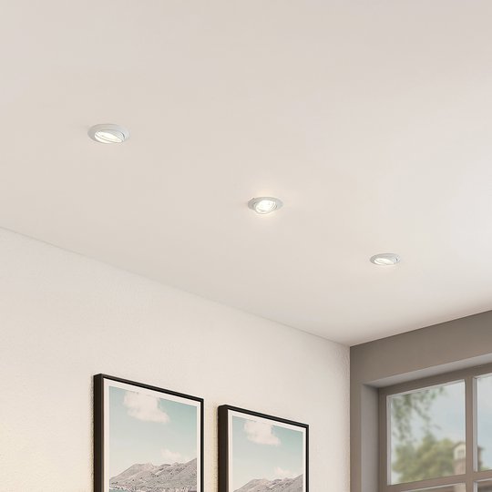 ELC Dakarra inbyggnadslampa 10-set vridbar, vit