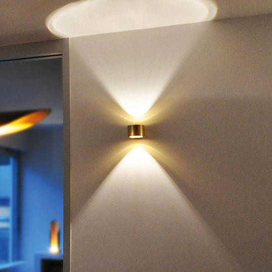 BANKAMP Impulse LED-vägglampa up/down guld