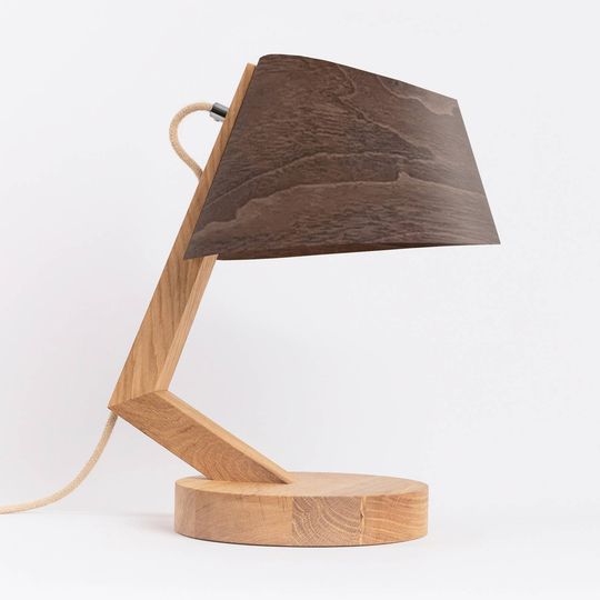 ALMUT 1411 bordslampa böjd Ø23 cm valnöt