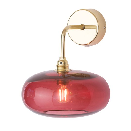 EBB & FLOW Horizon vägglampa arm guld/röd Ø 21 cm