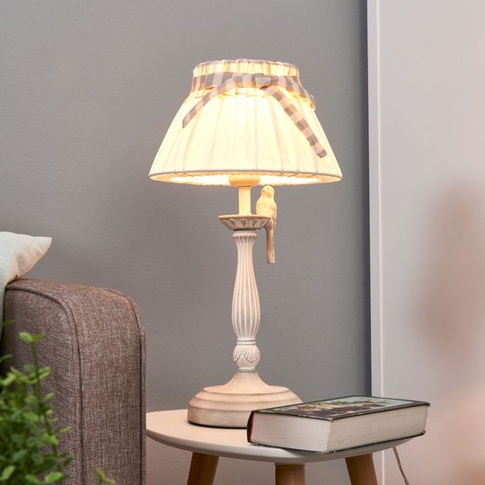 Bordslampa Bird med handgjord metallfågel