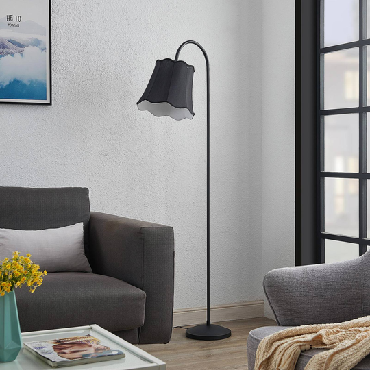 Lucande Binta tyggolvlampa, vintage, svart
