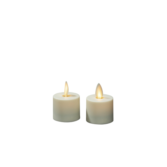 Ljus 3,5x5 cm LED 2-set (Gräddvit)