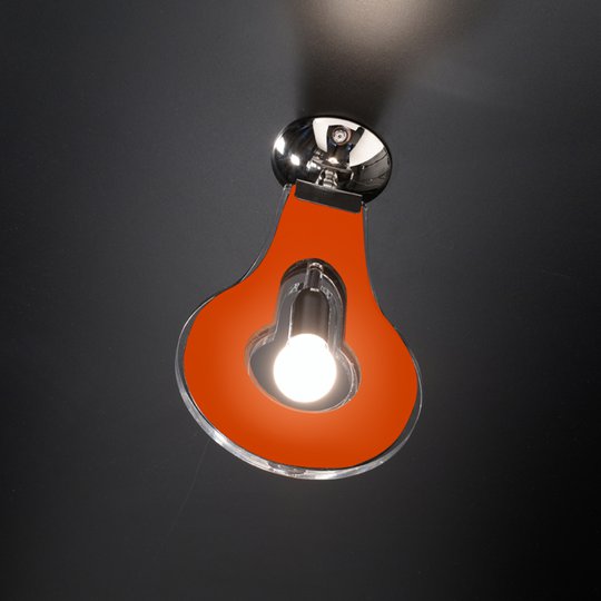 Orange, trendig taklampa Flat