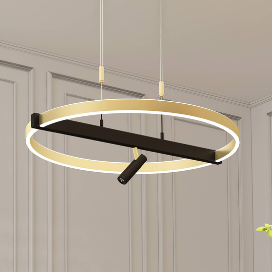 Lucande Matwei LED-hänglampa, ringformad, mässing