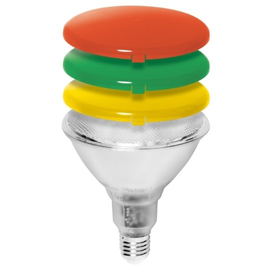 Gult diffusorlock till PAR38 energisparlampa