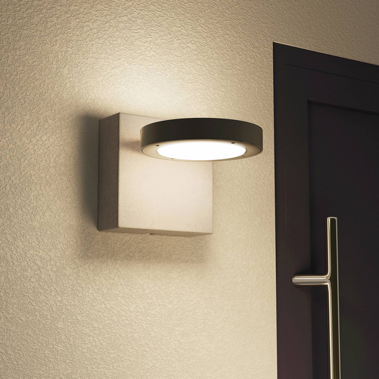 Lucande Belna LED-utomhusvägglampa, betonggrå