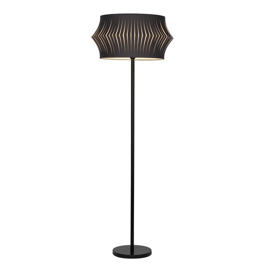 Golvlampa Joala med svart tygskärm