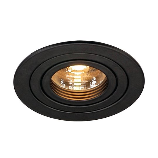 SLV New Tria 1 inbyggnadsspot QPAR51 rund svart