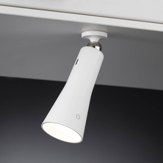 LED-bordslampa Batley, batteri, USB vit