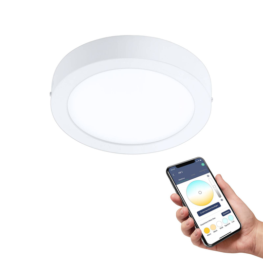 EGLO connect Fueva-Z taklampa Ø 21 cm vit