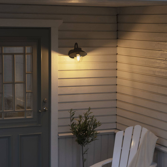 Utomhusvägglampa Vega Mini, bredd 22 cm, svart