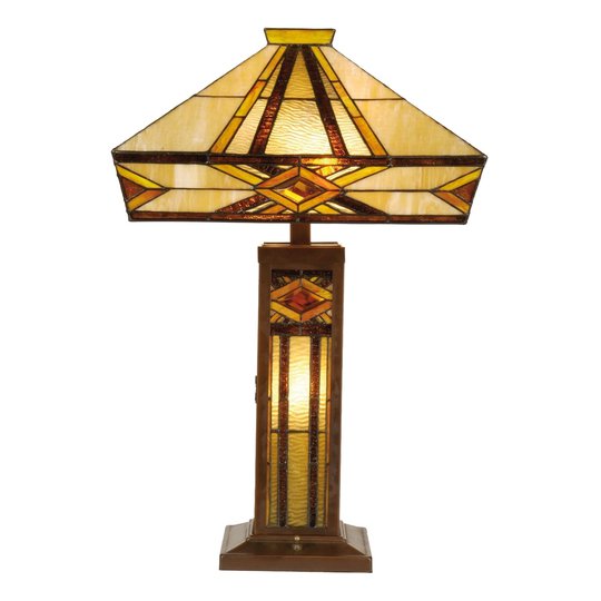 Fint lysande bordslampa Glenys, Tiffanystil