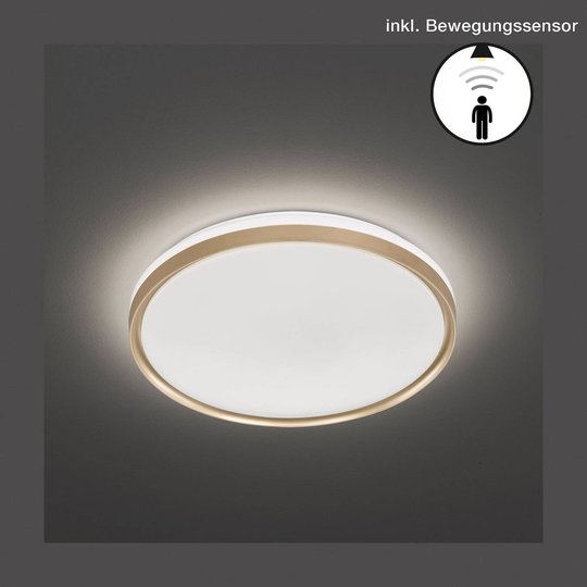 LED-taklampa Jaso BS, Ø 39 cm, guld