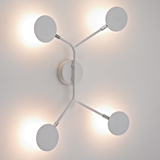 LED-vägglampa Belize, 4 lampor, vit