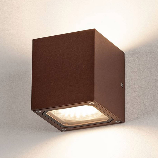 SLV Sitra Cube utomhusvägglampa, rostbrun