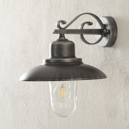 Utomhusvägglampa 4101, silver antik