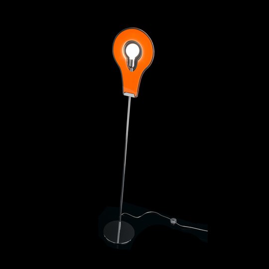 Orange, enastående golvlampa Flat