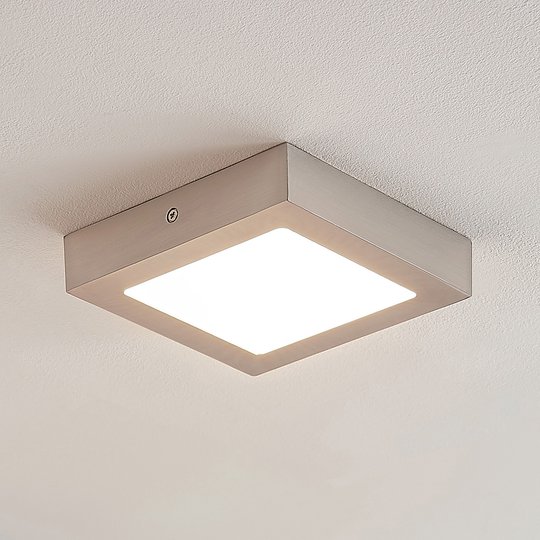 ELC Merina LED-downlight nickel, 17 x 17 cm