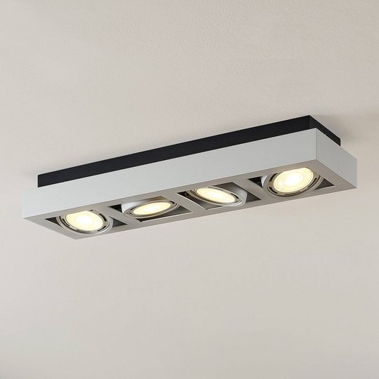 LED-takspotlight Ronka, 4 lampor, lång, vit