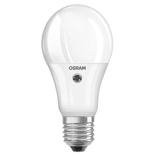 LED-lampa E27 10 W, 2 700 K med dagsljussensor
