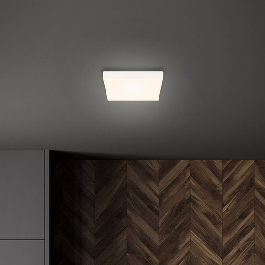LED-taklampa Flame, 21,2 x 21,2 cm, vit