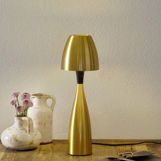 Mässingfärgad LED-bordslampa Anemon 38,9 cm