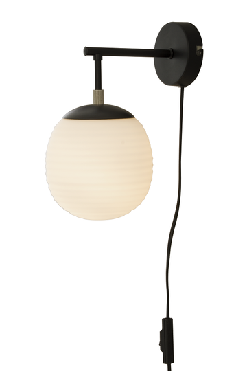 Rille vägglampa (Svart)