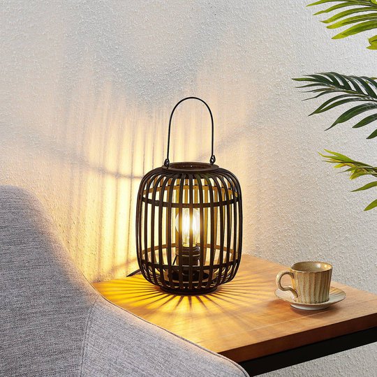 Lindby Canyana bordslampa av rotting, svart
