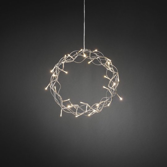 Krans 30cm varmvita LED (Silver)