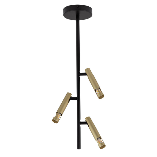 Takspot Leda Mini 3, 3 lampor, svart, guld