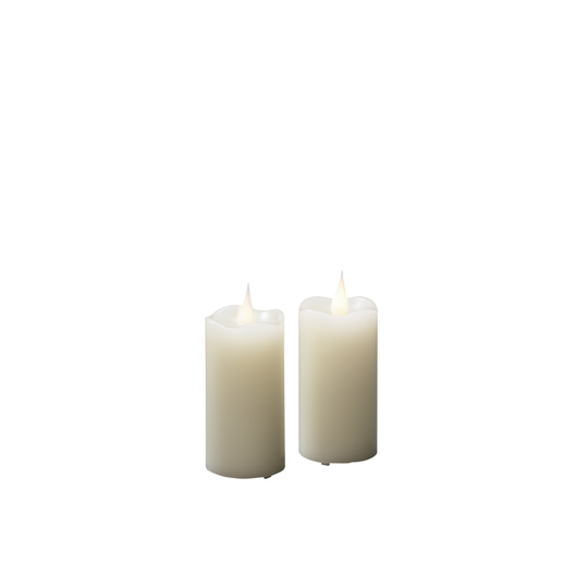 Vaxljus 5x10cm LED vitt 2st (Gräddvit)