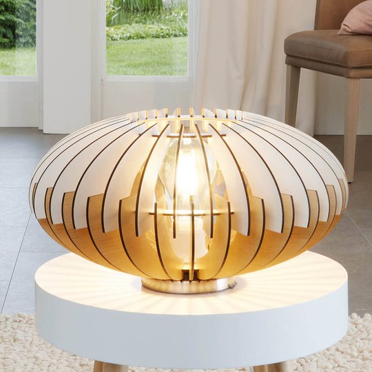 Dekorativ bordslampa Sotos av trä