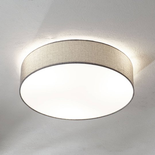 Grå taklampa Pasteri med linneskärm 57 cm