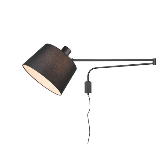 Vägglampa Baldo med kabel + kontakt, svart