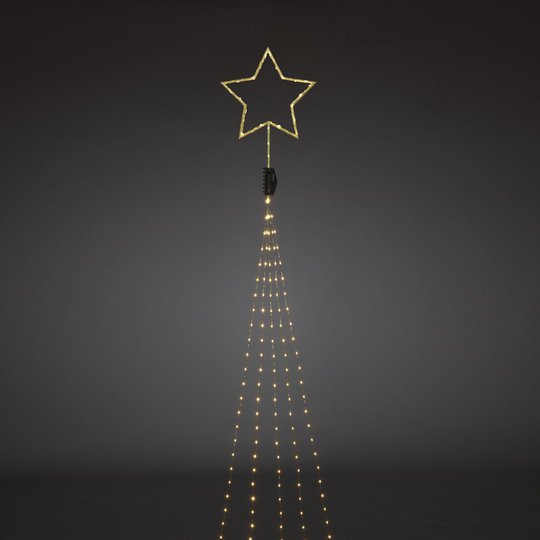 julgransslinga m. stjärna 280cm LED (Mässing/guld)