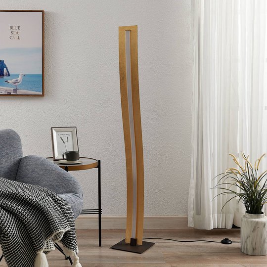 Lindby Larisa LED-golvlampa i vågdesign